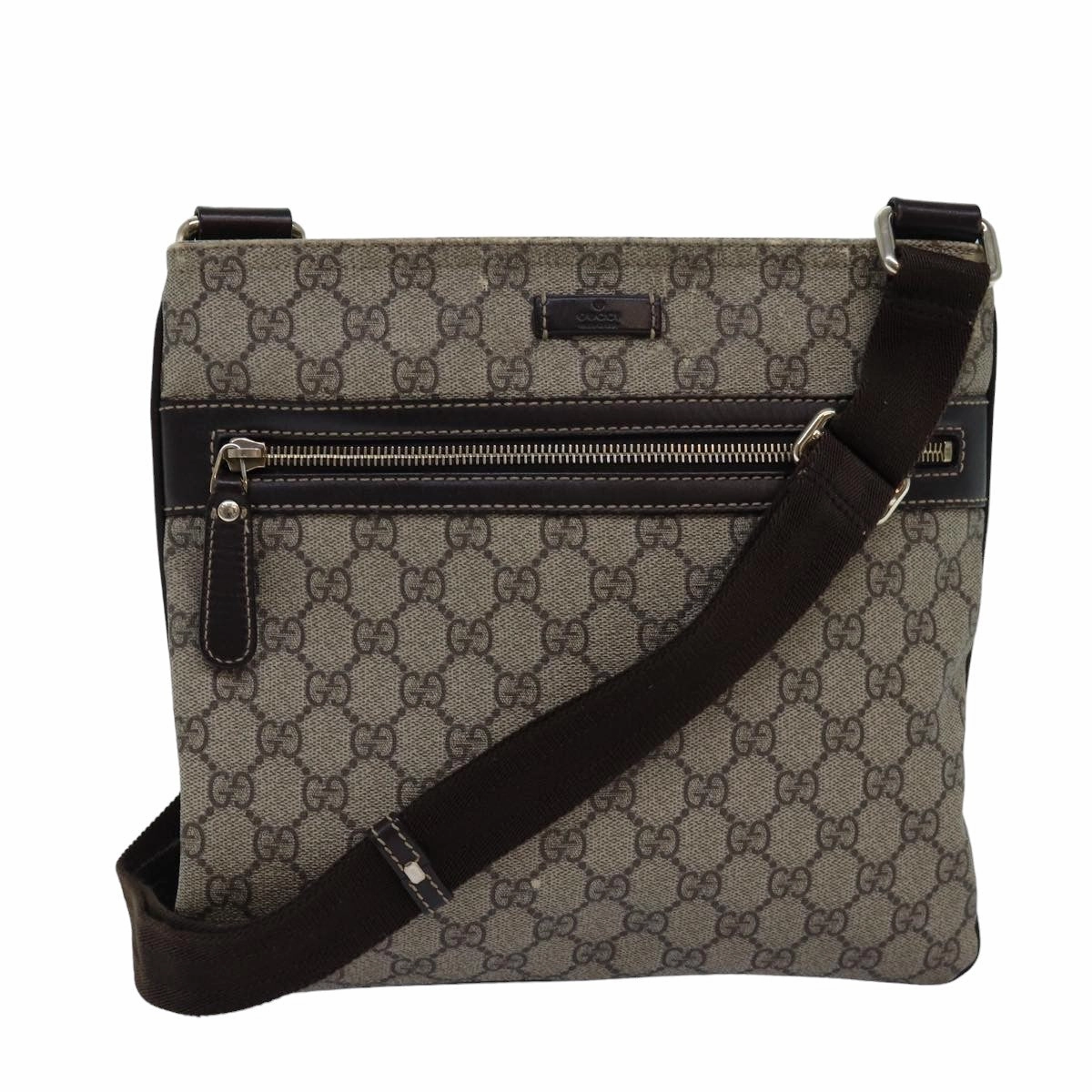 GUCCI GG Supreme Shoulder Bag PVC Leather Beige 295257  th5026