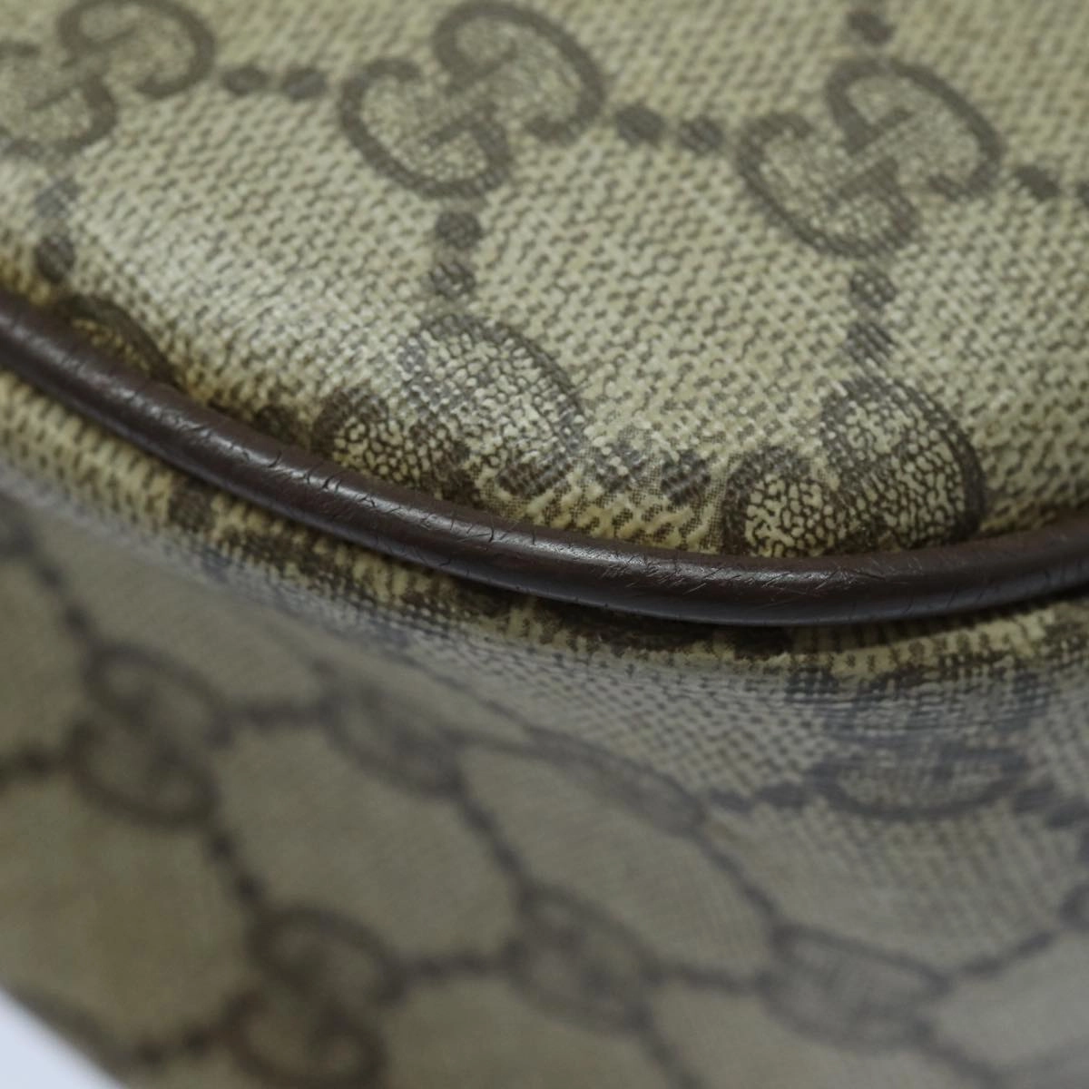 GUCCI GG Supreme Shoulder Bag PVC Leather Beige Brown gold 89 02 077  87295