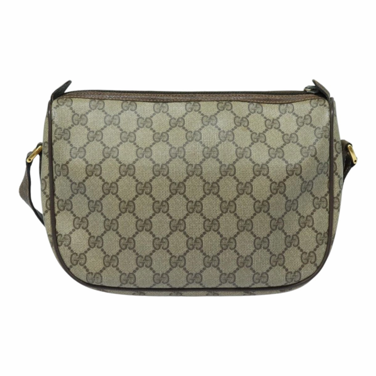 GUCCI GG Supreme Shoulder Bag PVC Leather Beige Brown gold 89 02 077  87295