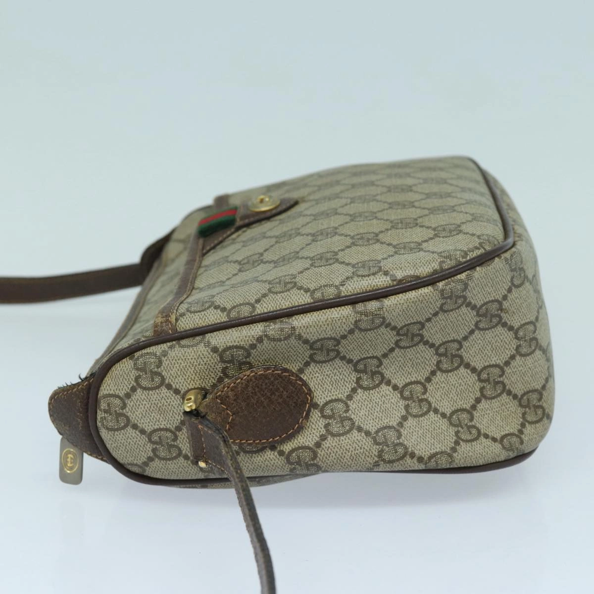 GUCCI GG Supreme Shoulder Bag PVC Leather Beige Brown gold 89 02 077  87295