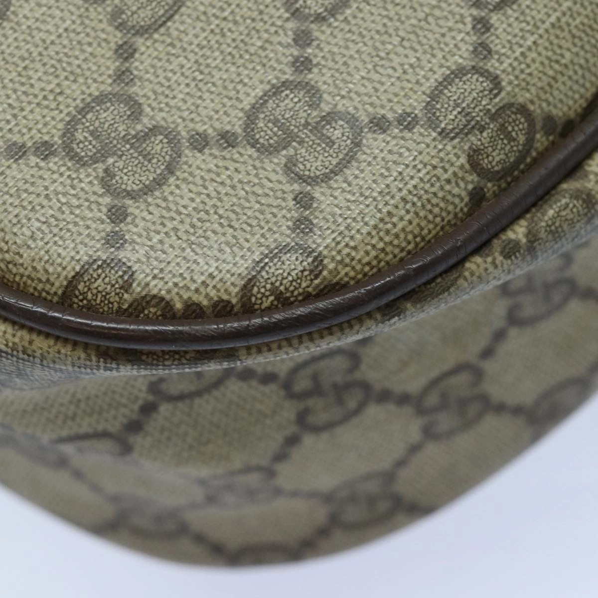 GUCCI GG Supreme Shoulder Bag PVC Leather Beige Brown gold 89 02 077  87295