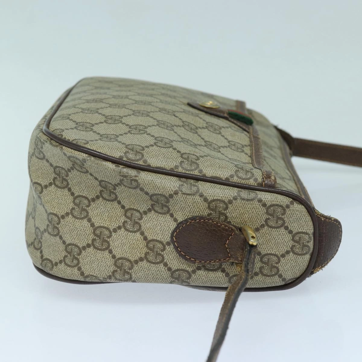 GUCCI GG Supreme Shoulder Bag PVC Leather Beige Brown gold 89 02 077  87295