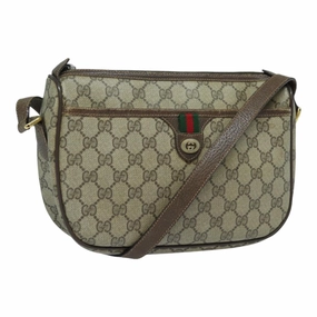 GUCCI GG Supreme Shoulder Bag PVC Leather Beige Brown gold 89 02 077  87295