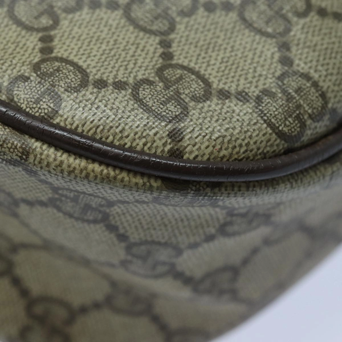 GUCCI GG Supreme Shoulder Bag PVC Leather Beige Brown gold 89 02 077  87295