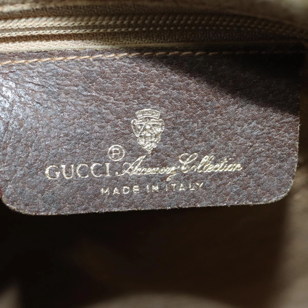 GUCCI GG Supreme Shoulder Bag PVC Leather Beige Brown gold 89 02 077  87295