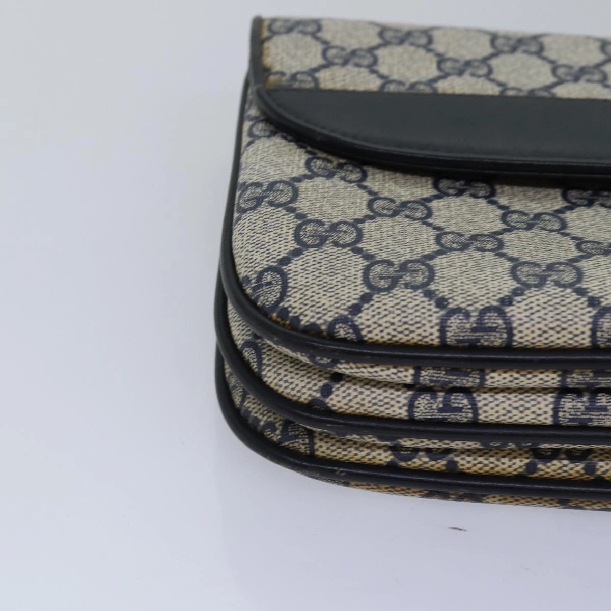 GUCCI GG Supreme Shoulder Bag PVC Leather Navy 004 106 0024  bs15229