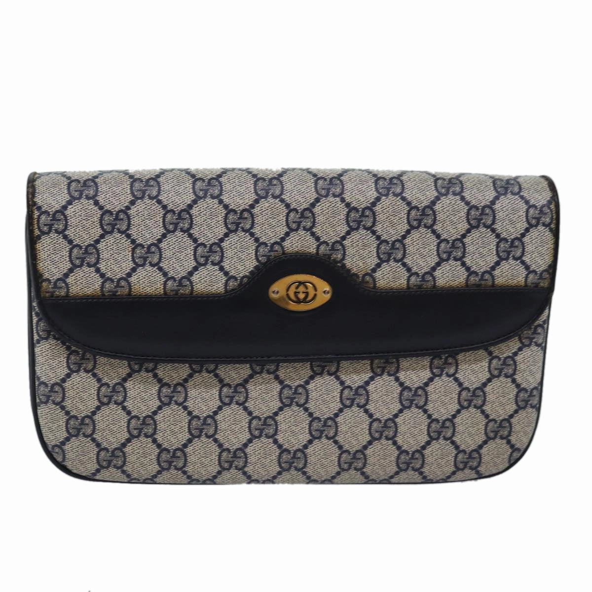 GUCCI GG Supreme Shoulder Bag PVC Leather Navy 004 106 0024  bs15229