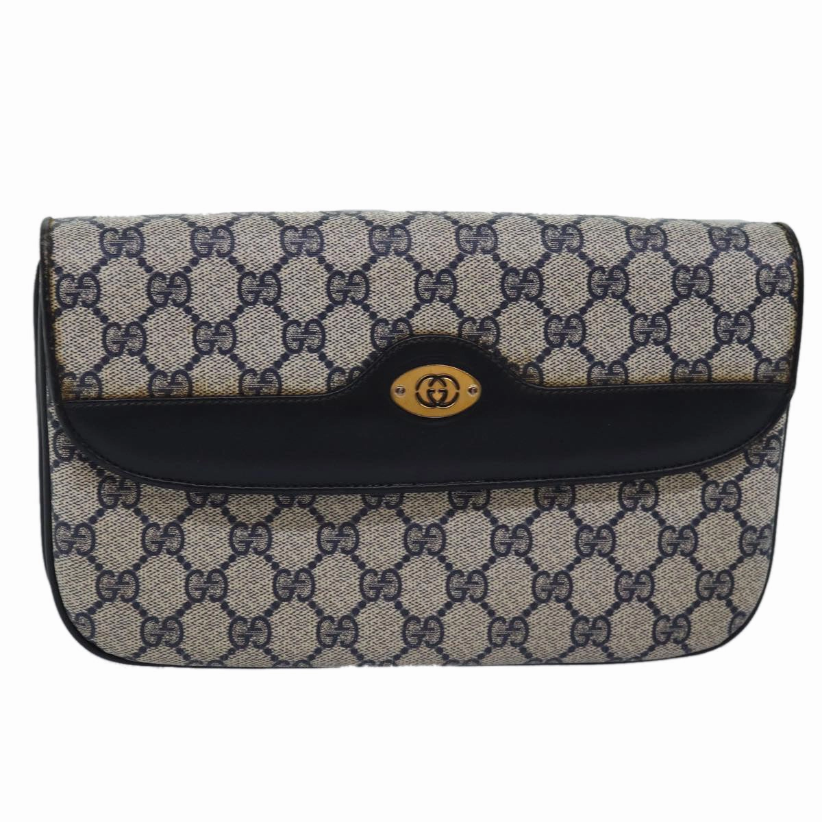 GUCCI GG Supreme Shoulder Bag PVC Leather Navy 004 106 0024  bs15229
