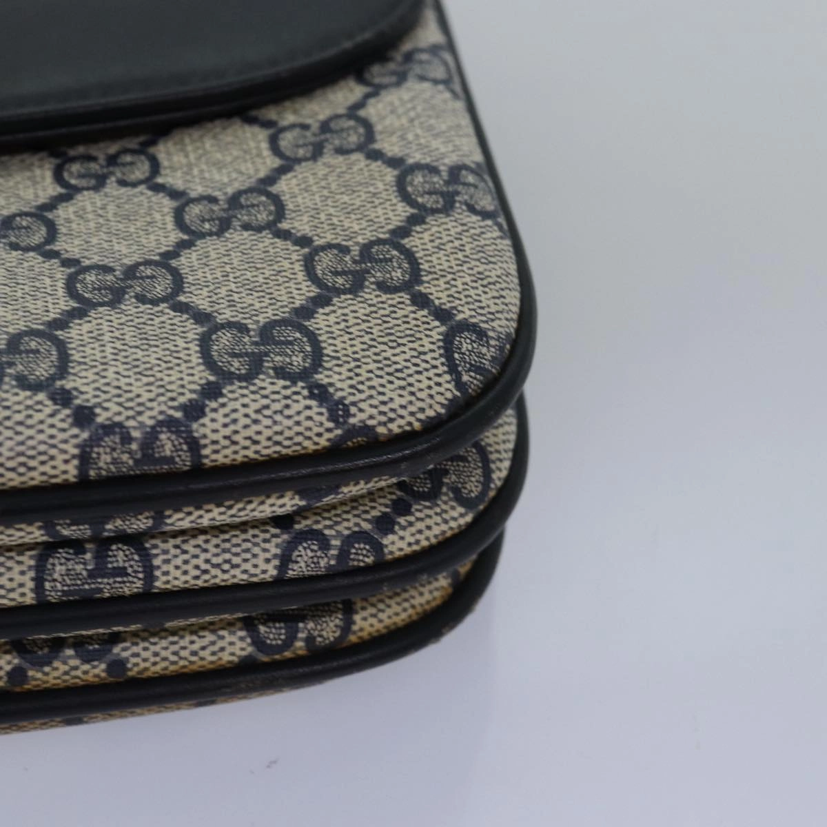 GUCCI GG Supreme Shoulder Bag PVC Leather Navy 004 106 0024  bs15229