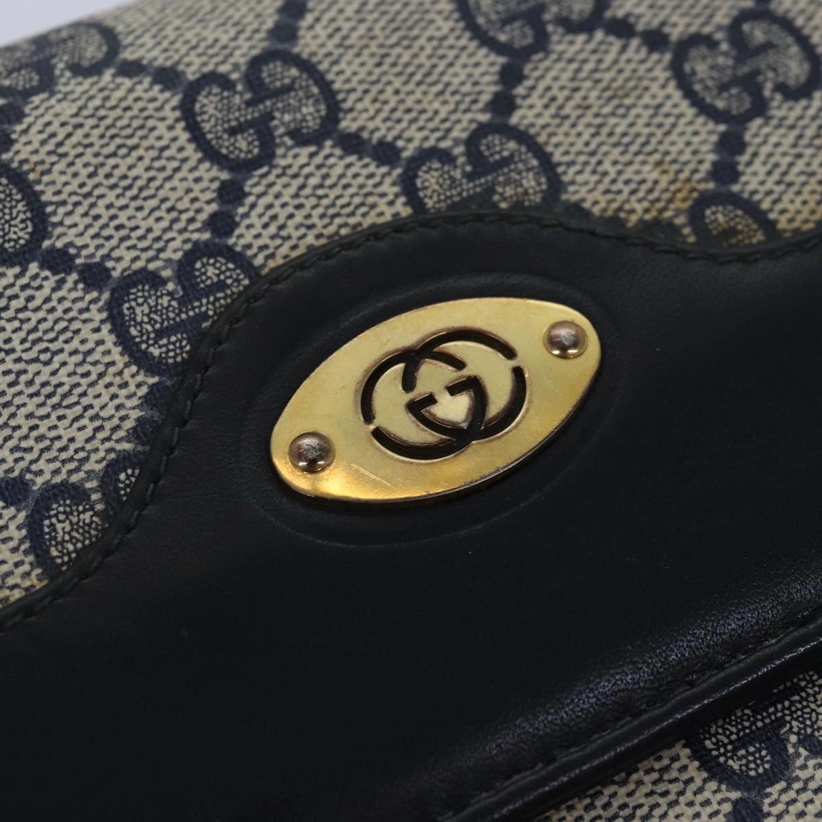 GUCCI GG Supreme Shoulder Bag PVC Leather Navy 004 106 0024  bs15229