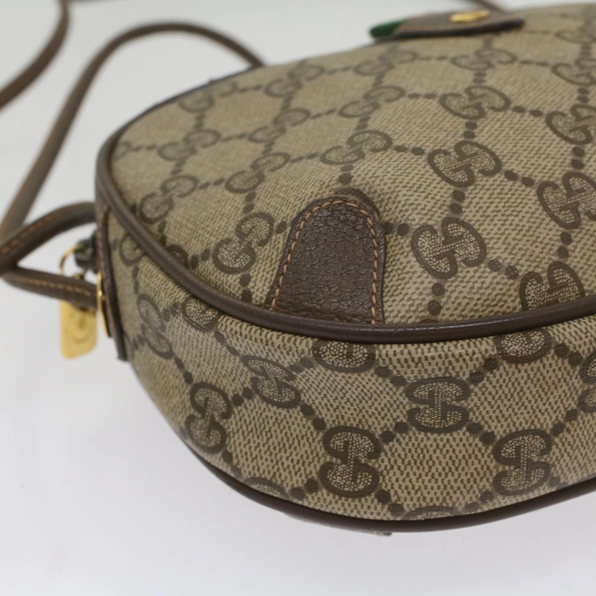 GUCCI GG Supreme Web Sherry Line Shoulder Bag Beige Red 156 02 066  ki3606