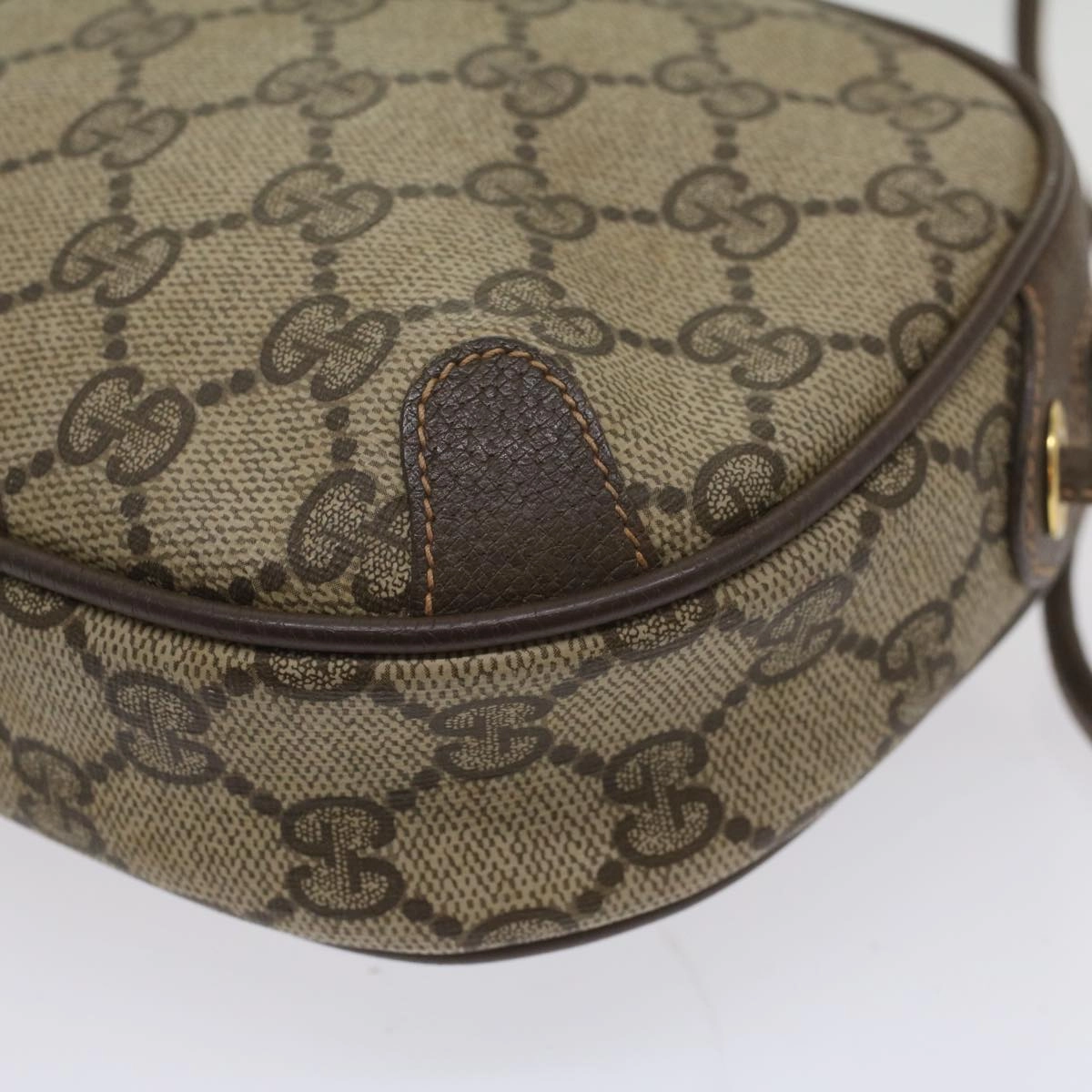 GUCCI GG Supreme Web Sherry Line Shoulder Bag Beige Red 156 02 066  ki3606