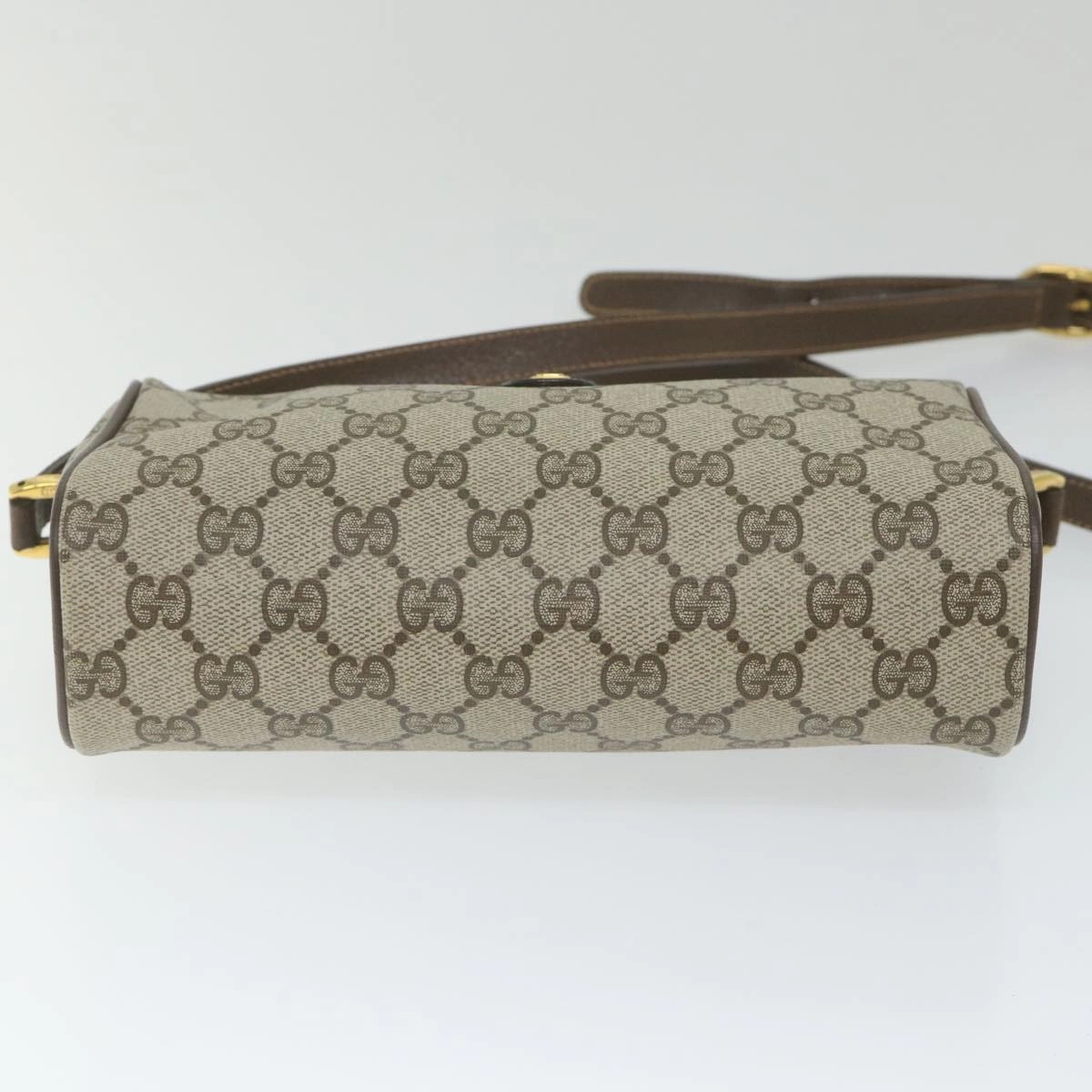 GUCCI GG Supreme Web Sherry Line Shoulder Bag Beige Red 89 02 018  9270