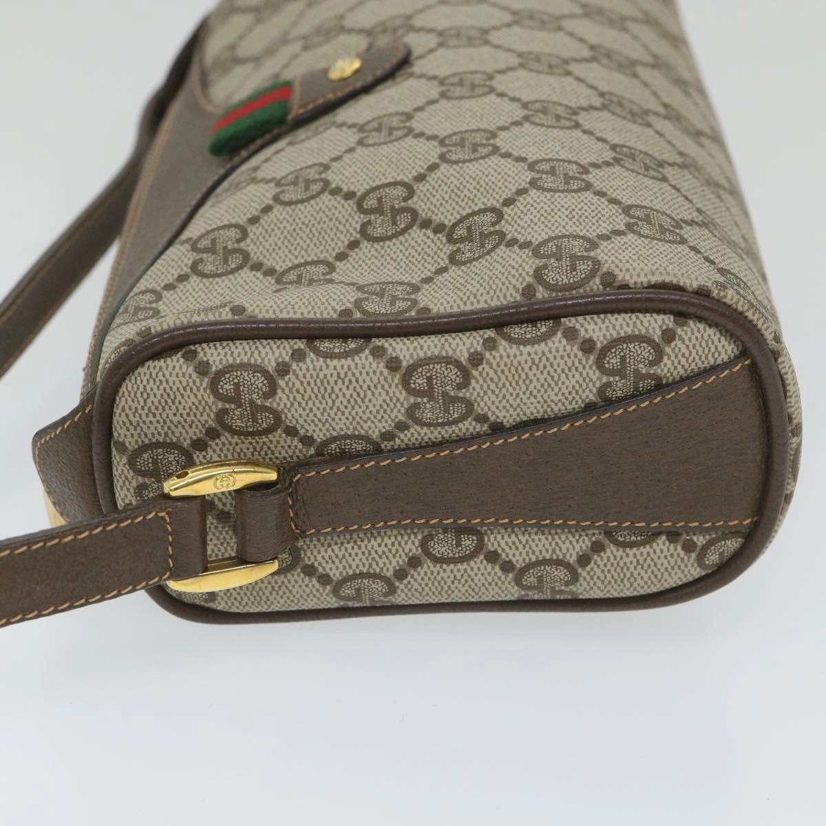 GUCCI GG Supreme Web Sherry Line Shoulder Bag Beige Red 89 02 018  9270