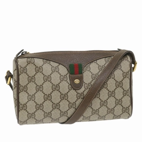 GUCCI GG Supreme Web Sherry Line Shoulder Bag Beige Red 89 02 018  9270
