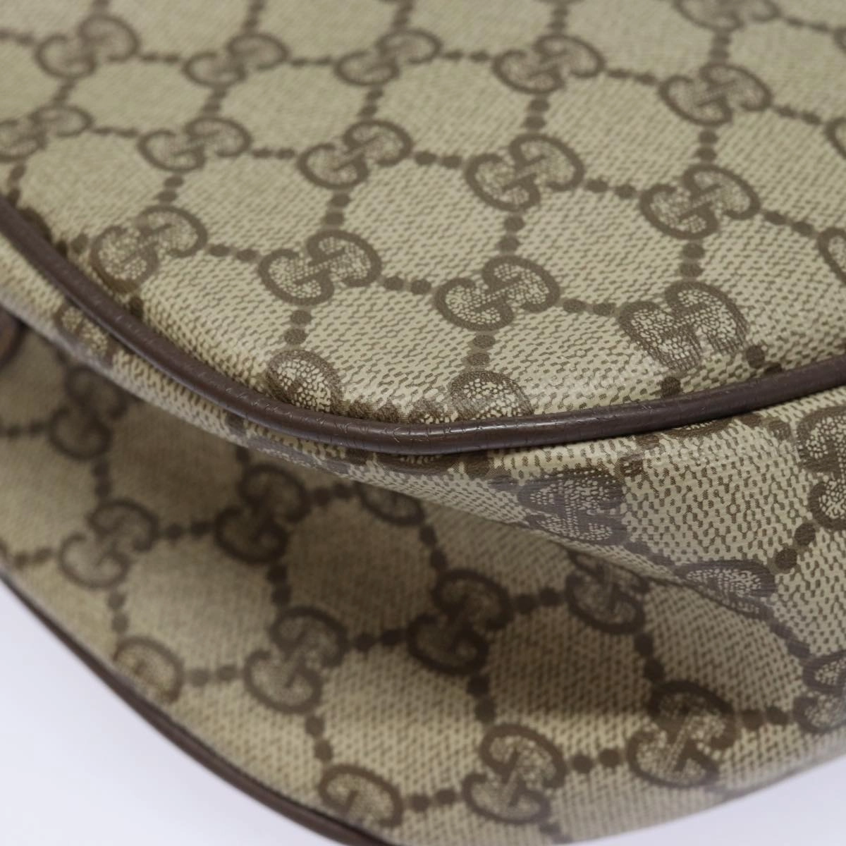 GUCCI GG Supreme Web Sherry Line Shoulder Bag PVC Beige 89 02 077  81157