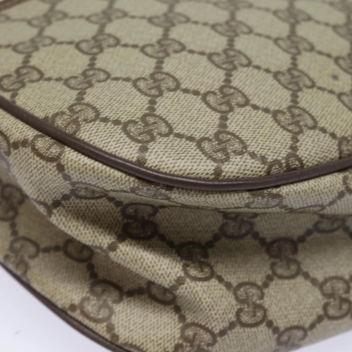 GUCCI GG Supreme Web Sherry Line Shoulder Bag PVC Beige 89 02 077  81157