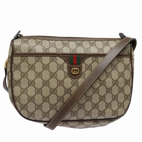 GUCCI GG Supreme Web Sherry Line Shoulder Bag PVC Beige 89 02 077  81157
