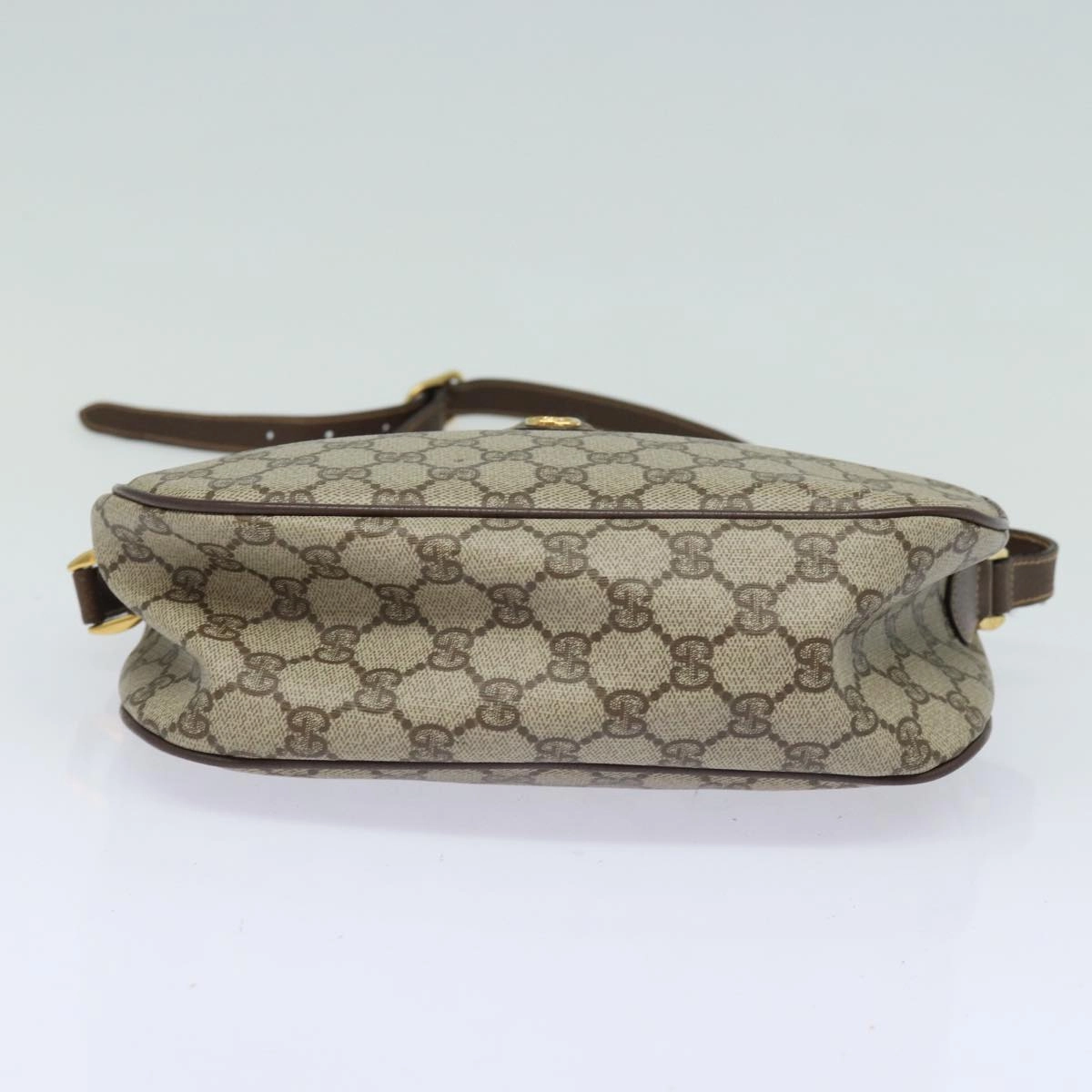 GUCCI GG Supreme Web Sherry Line Shoulder Bag PVC Beige 89 02 077  81157
