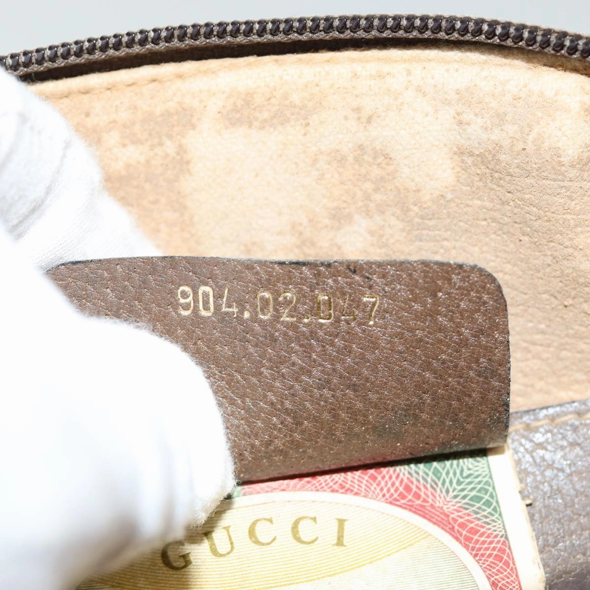 GUCCI GG Supreme Web Sherry Line Shoulder Bag PVC Beige 904 02 047  83664