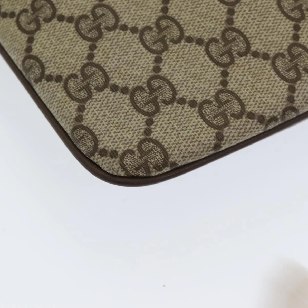 GUCCI GG Supreme Web Sherry Line Shoulder Bag PVC Beige 904 02 047  83664