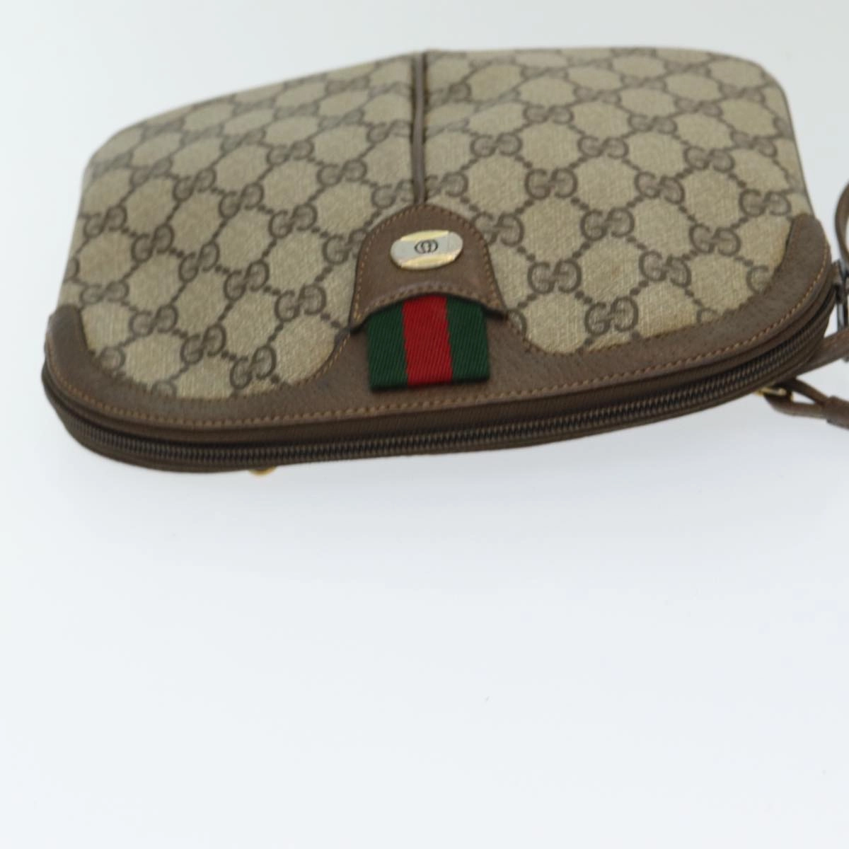GUCCI GG Supreme Web Sherry Line Shoulder Bag PVC Beige 904 02 047  83664