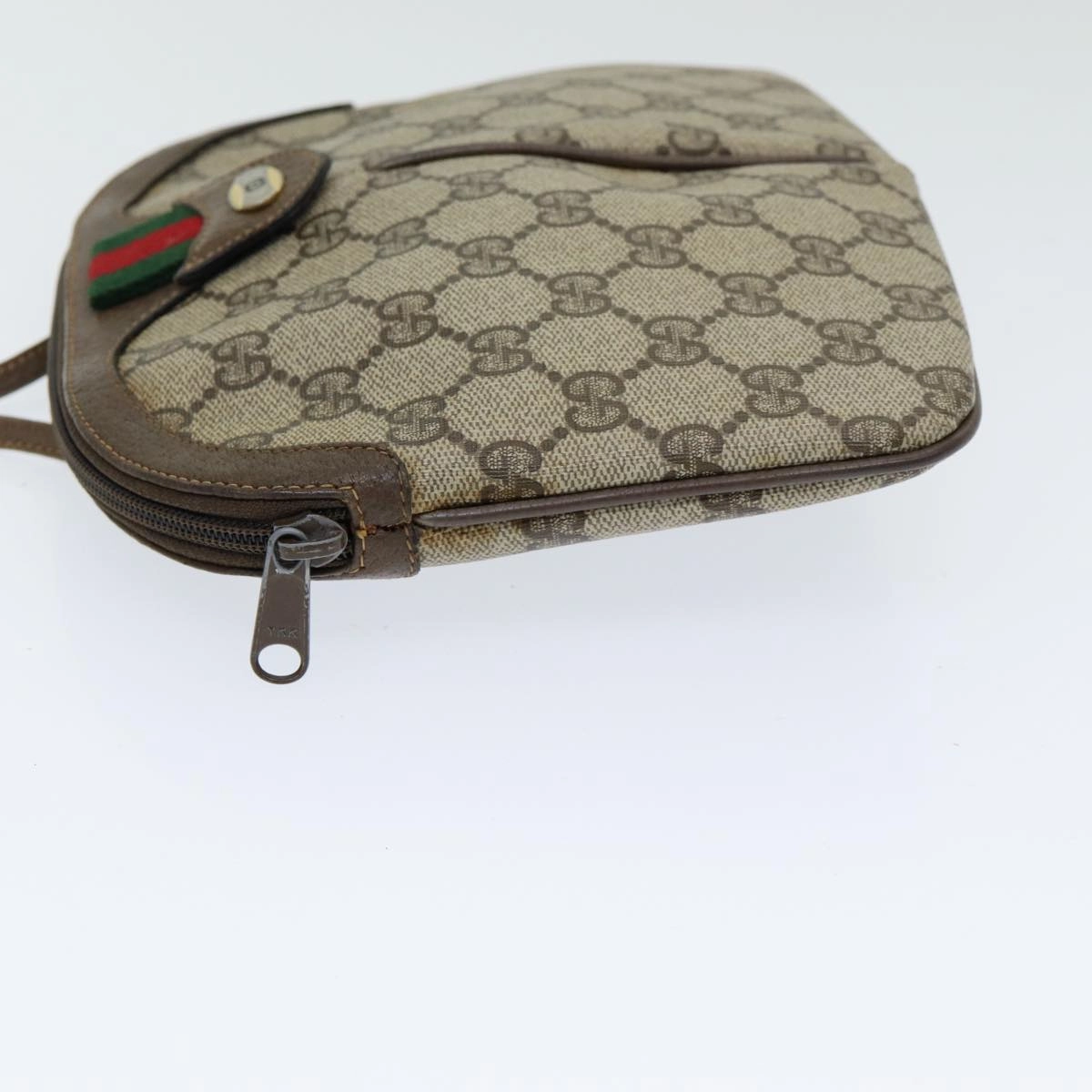 GUCCI GG Supreme Web Sherry Line Shoulder Bag PVC Beige 904 02 047  83664