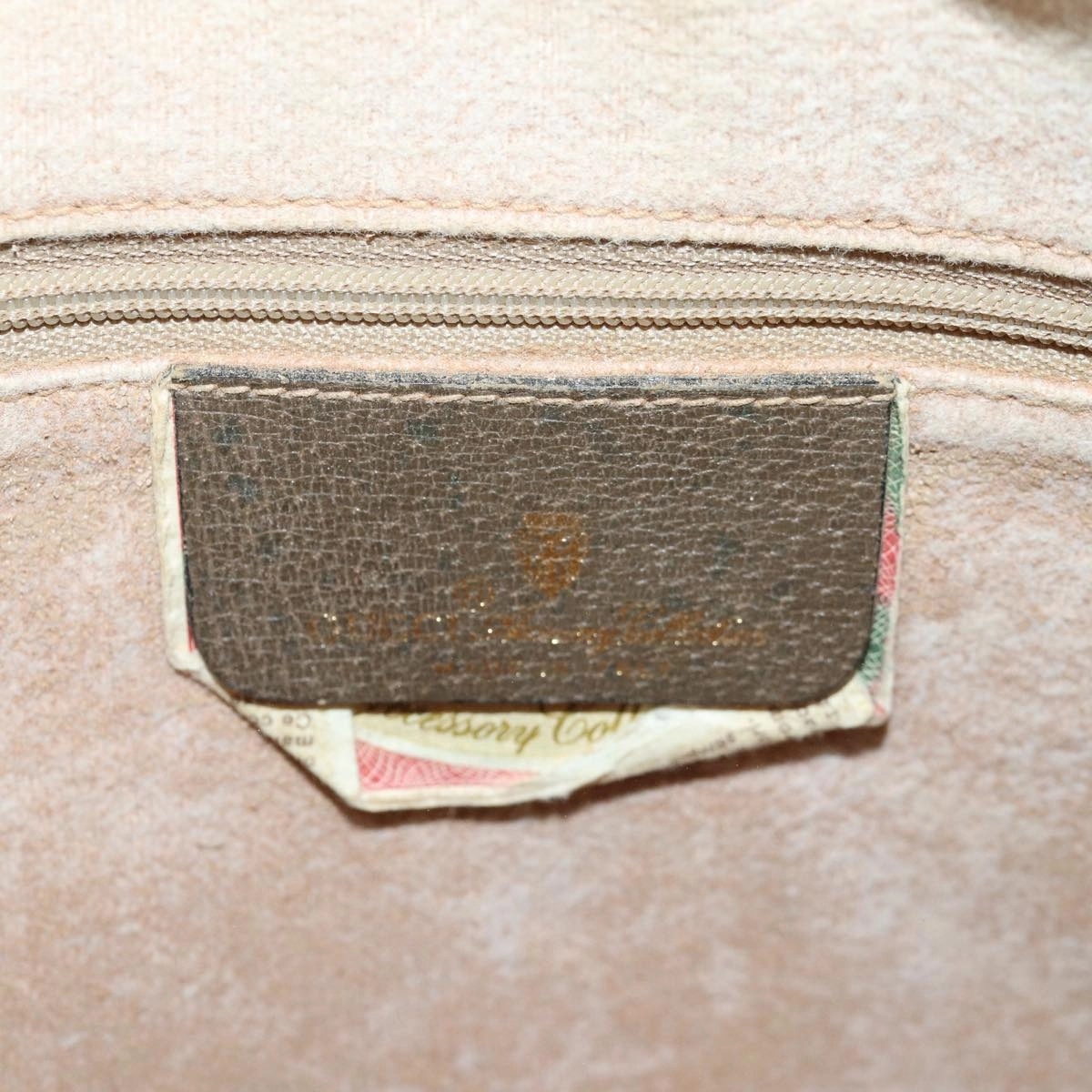 GUCCI GG Supreme Web Sherry Line Shoulder Bag PVC Beige Gold  85110