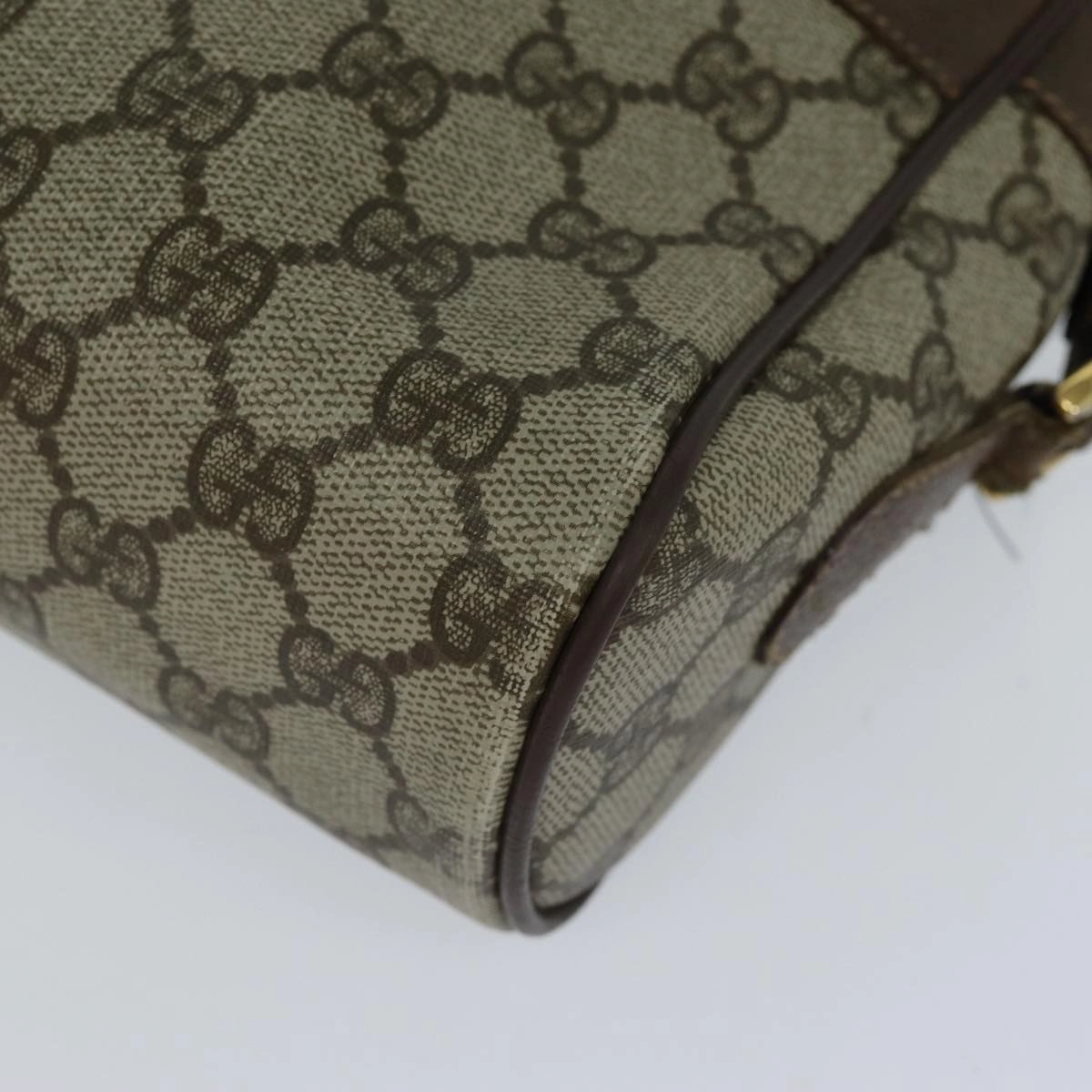 GUCCI GG Supreme Web Sherry Line Shoulder Bag PVC Beige Red  82870