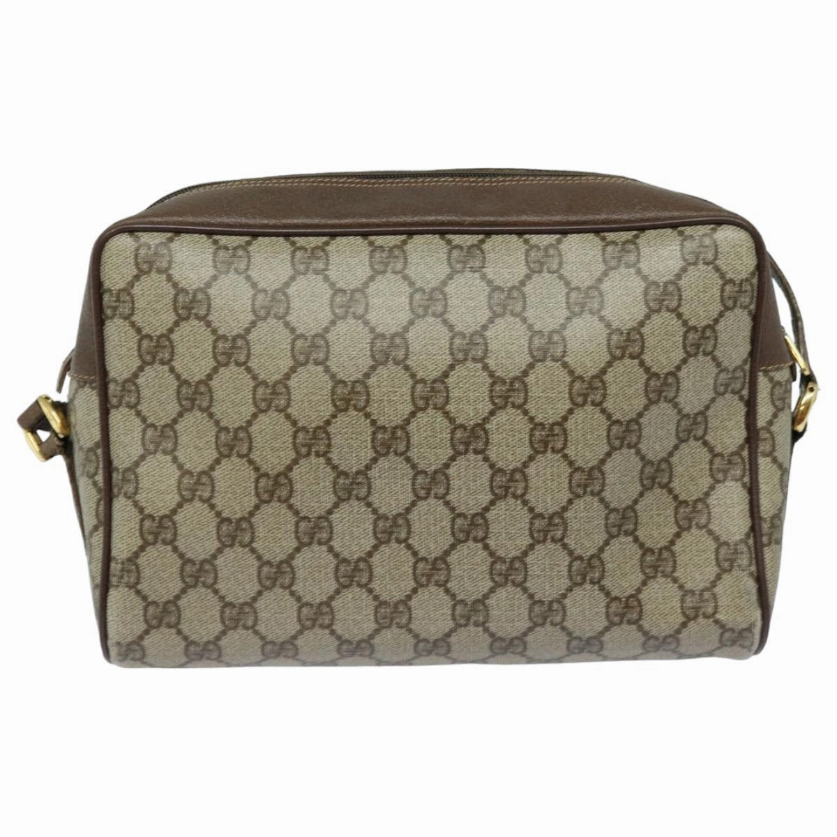 GUCCI GG Supreme Web Sherry Line Shoulder Bag PVC Beige Red  82870