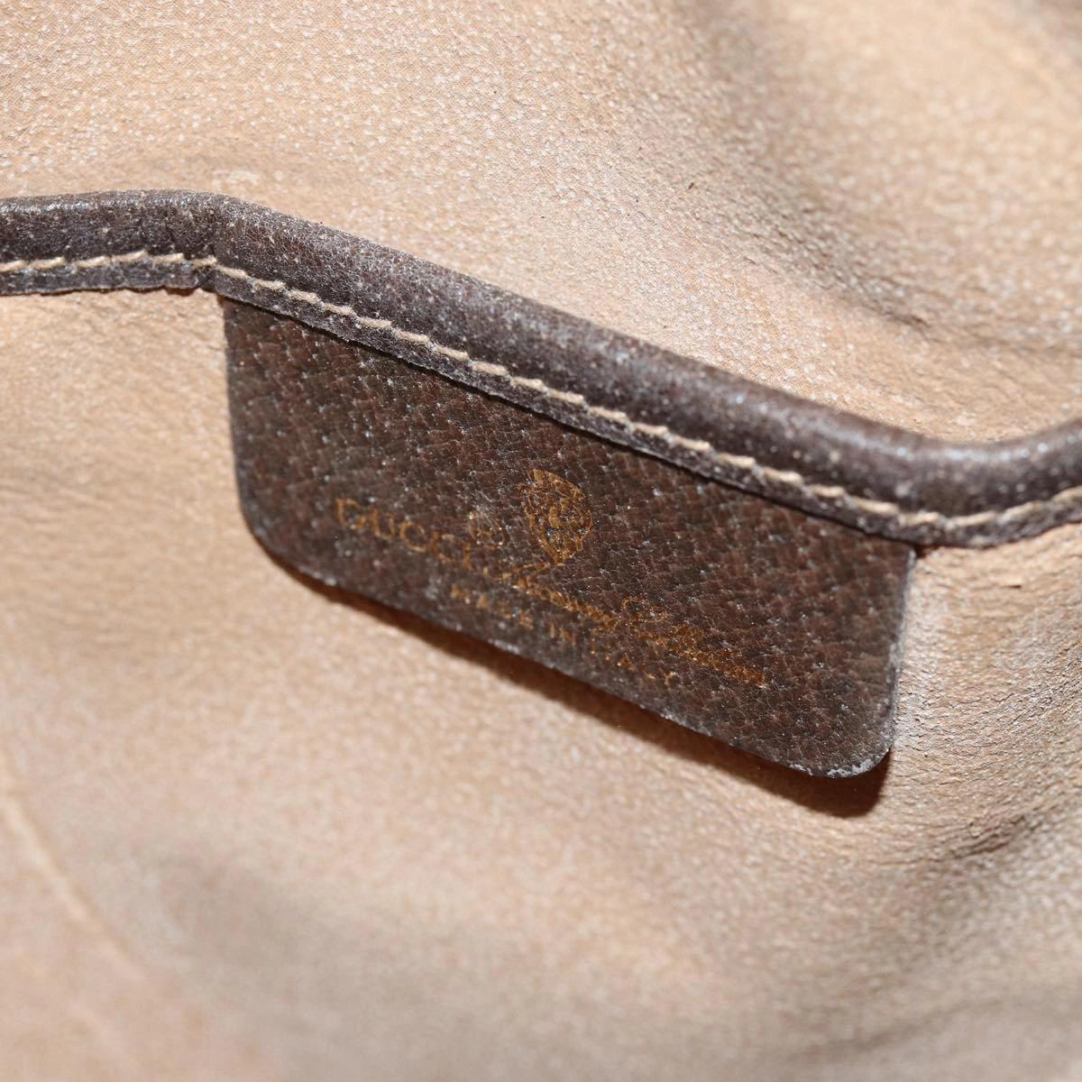 GUCCI GG Supreme Web Sherry Line Shoulder Bag PVC Leather Beige  79176
