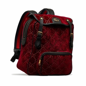 Gucci GG Velvet Double Buckle Backpack (SHG-l75XOb)