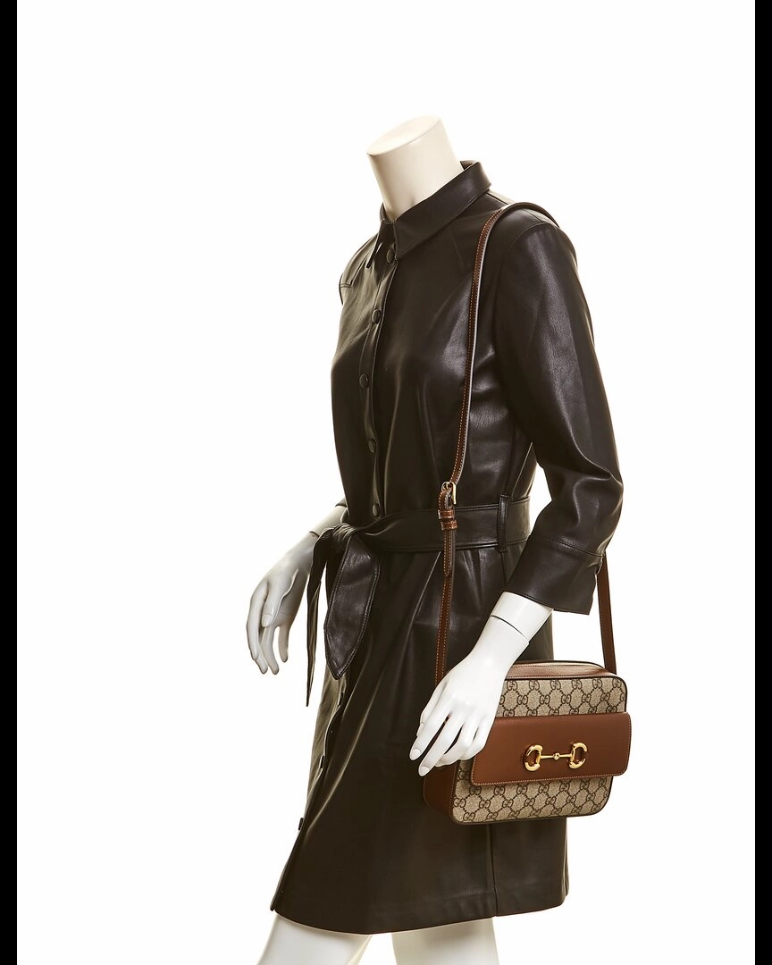 Gucci Horsebit 1955 Small GG Supreme Canvas & Leather Shoulder Bag