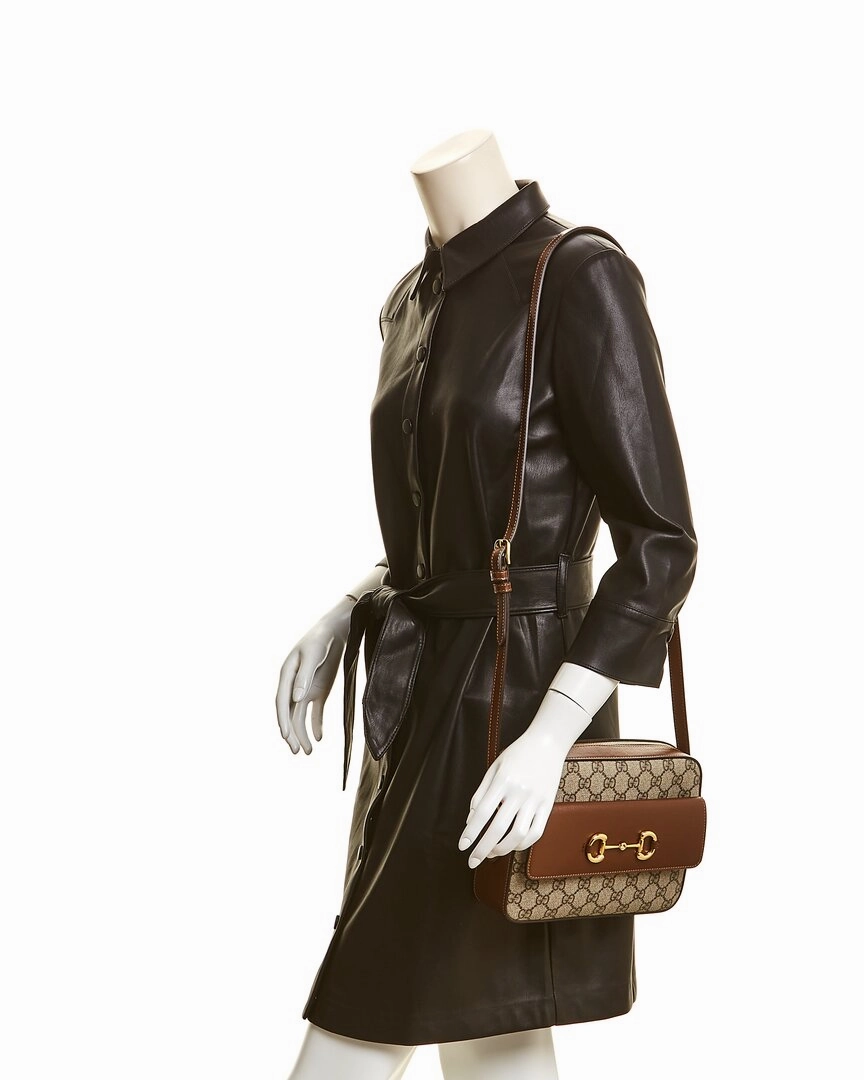 Gucci Horsebit 1955 Small GG Supreme Canvas & Leather Shoulder Bag