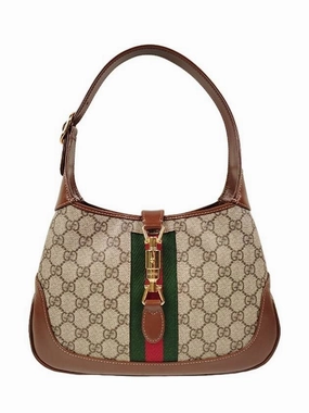 Gucci Jackie 1961 GG Supreme Small Shoulder Bag Brown