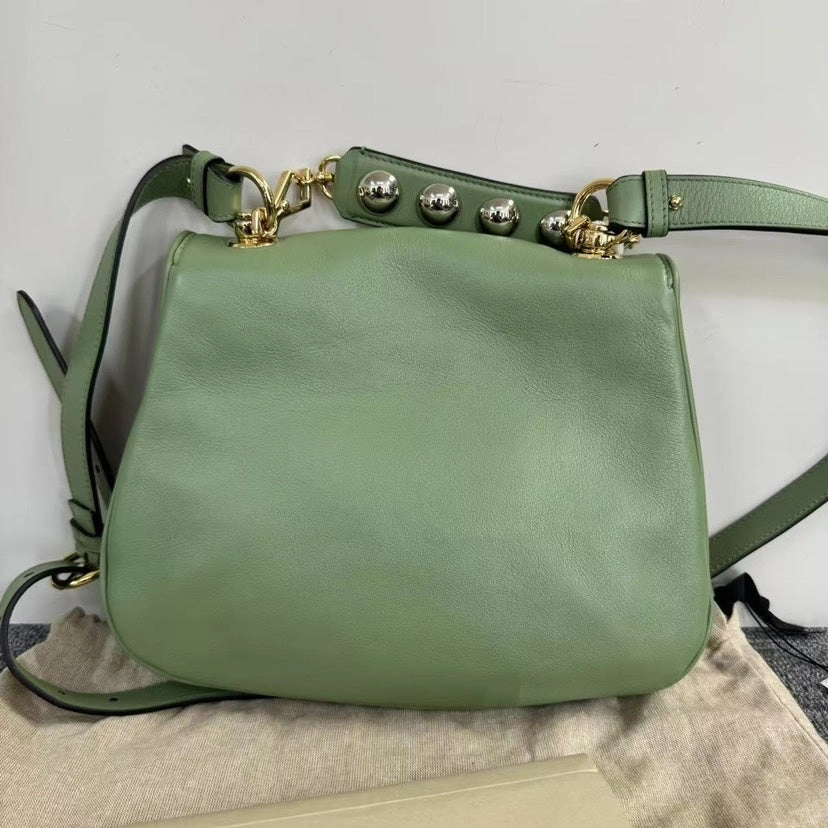 Gucci Jackie Green Leather Shoulder Bag