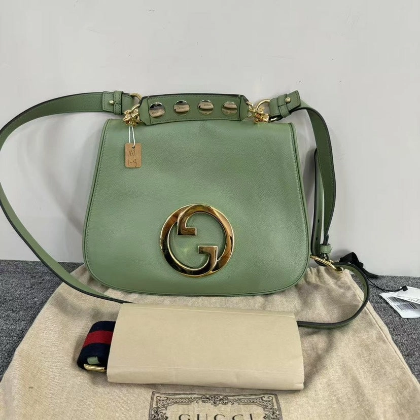 Gucci Jackie Green Leather Shoulder Bag