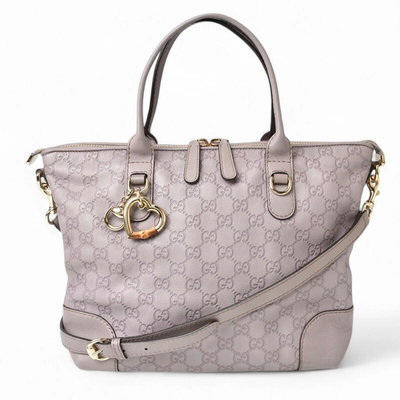 Gucci Leather 2way Tote/Shoulder Bag GG Pattern