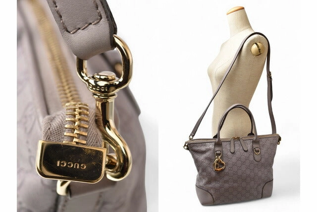 Gucci Leather 2way Tote/Shoulder Bag GG Pattern