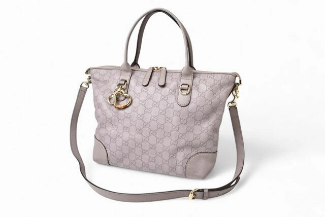 Gucci Leather 2way Tote/Shoulder Bag GG Pattern
