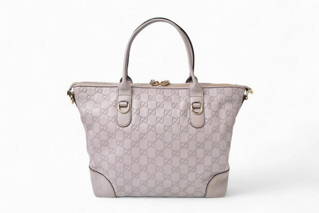 Gucci Leather 2way Tote/Shoulder Bag GG Pattern