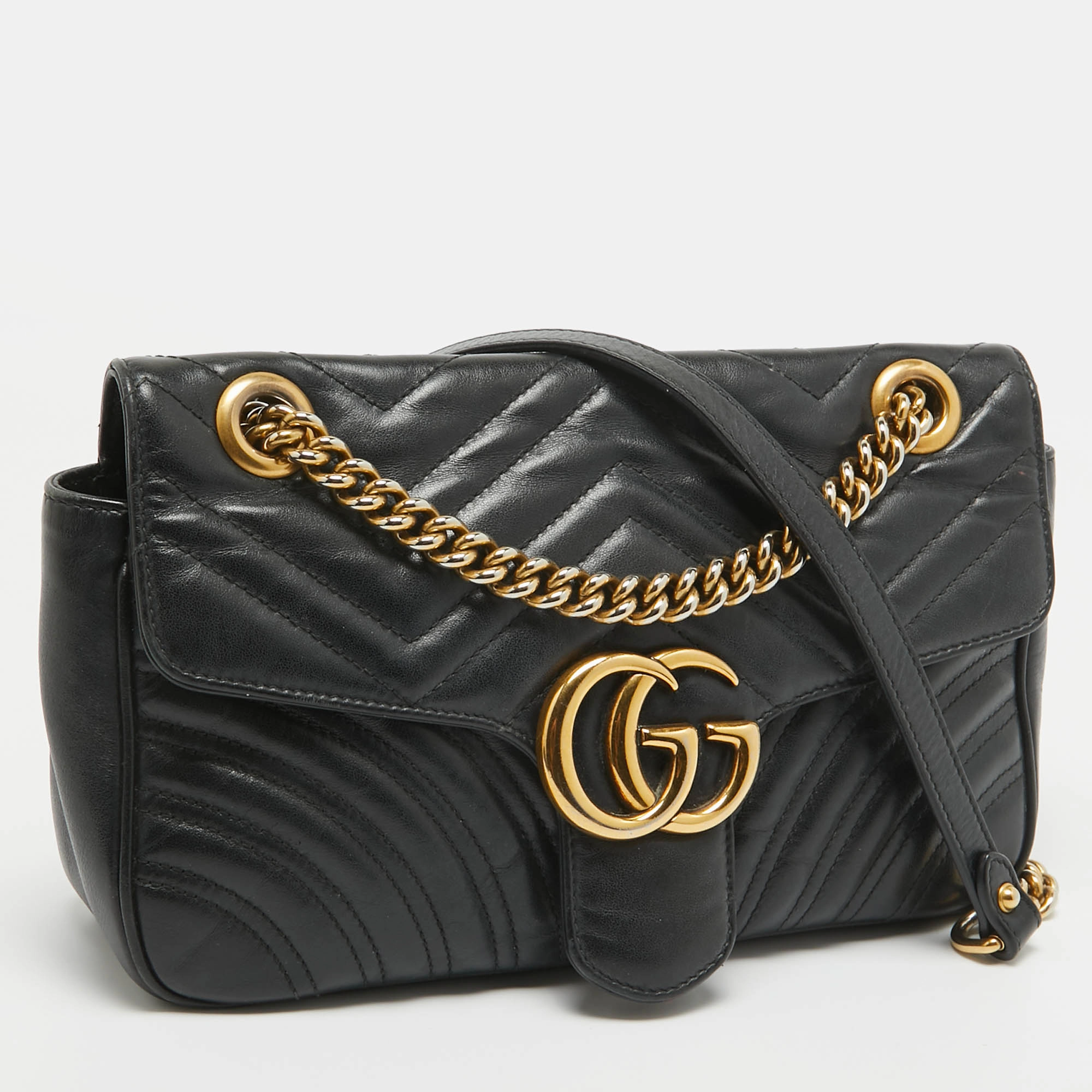 Gucci  Matelass&eacute; Leather Small Gg Marmont Shoulder Bag