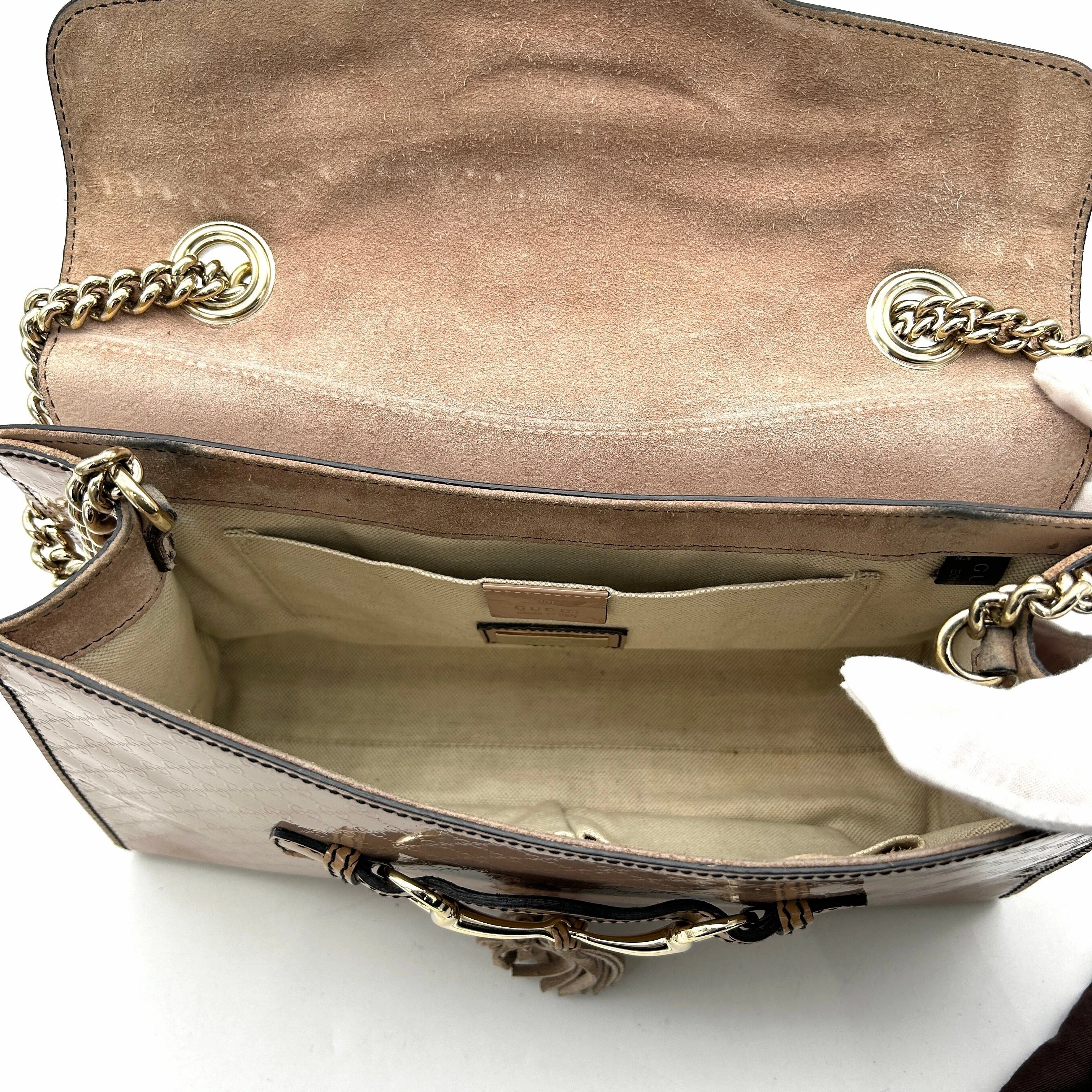 Gucci Medium Shine Guccissima Emily Bag - Pink Shoulder Bags, Handbags LA17154