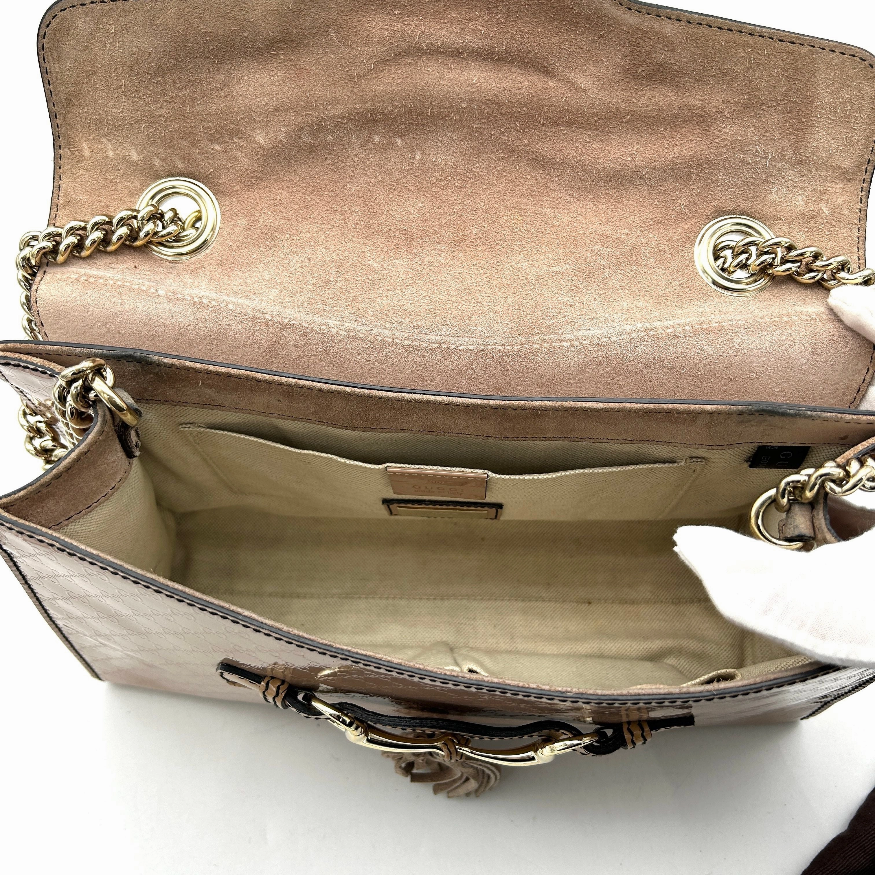 Gucci Medium Shine Guccissima Emily Bag - Pink Shoulder Bags, Handbags LA17154