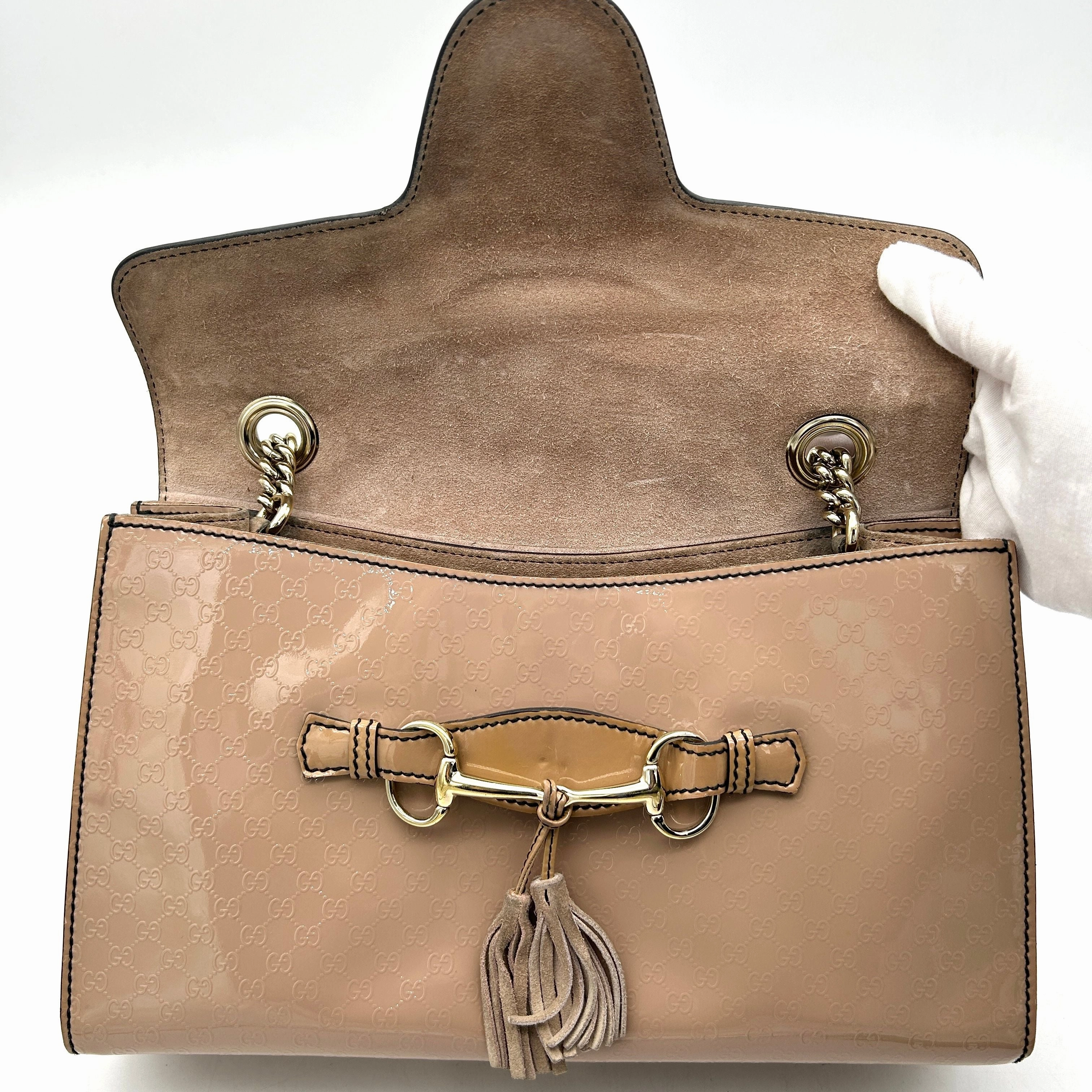 Gucci Medium Shine Guccissima Emily Bag - Pink Shoulder Bags, Handbags LA17154