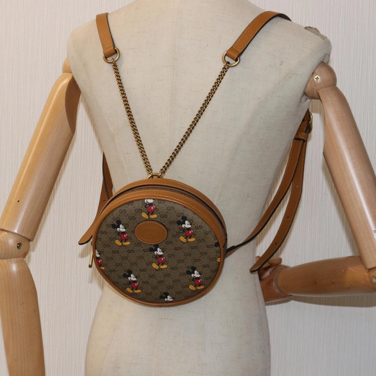 GUCCI Micro GG Supreme Disney Mini Backpack PVC Beige 603730  am6384S