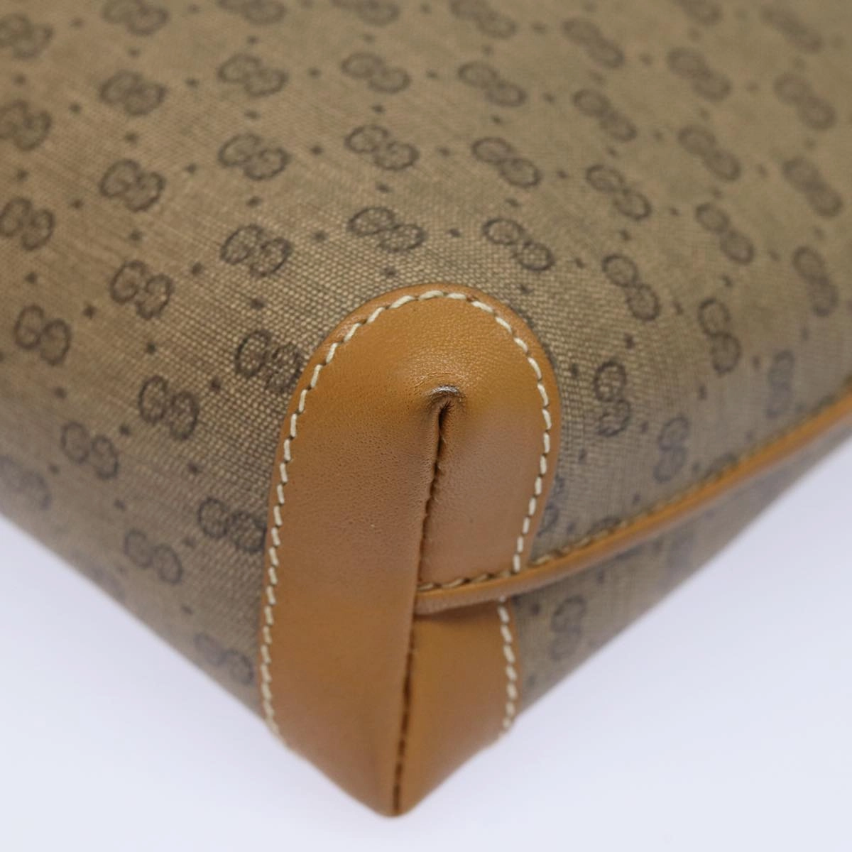 GUCCI Micro GG Supreme Shoulder Bag PVC Leather Beige 007 104 4916  th5164