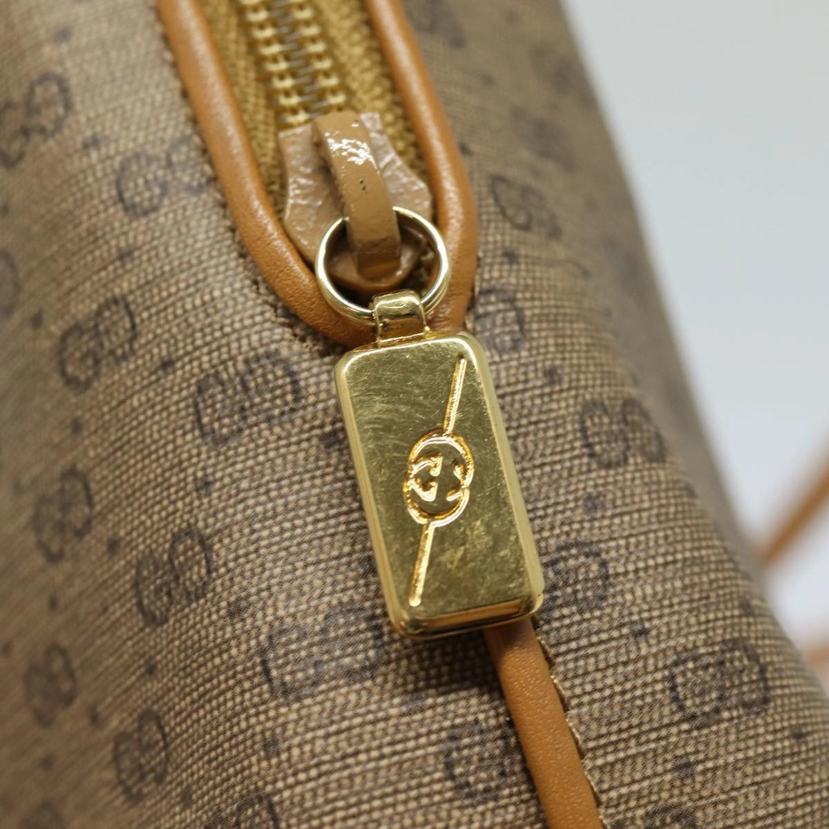 GUCCI Micro GG Supreme Shoulder Bag PVC Leather Beige 007 104 4916  th5164