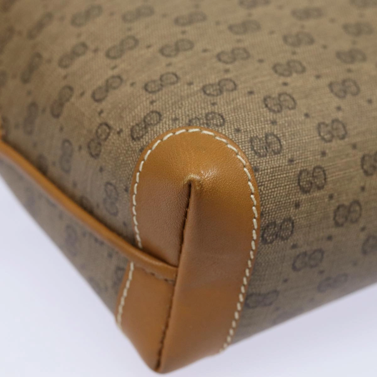 GUCCI Micro GG Supreme Shoulder Bag PVC Leather Beige 007 104 4916  th5164