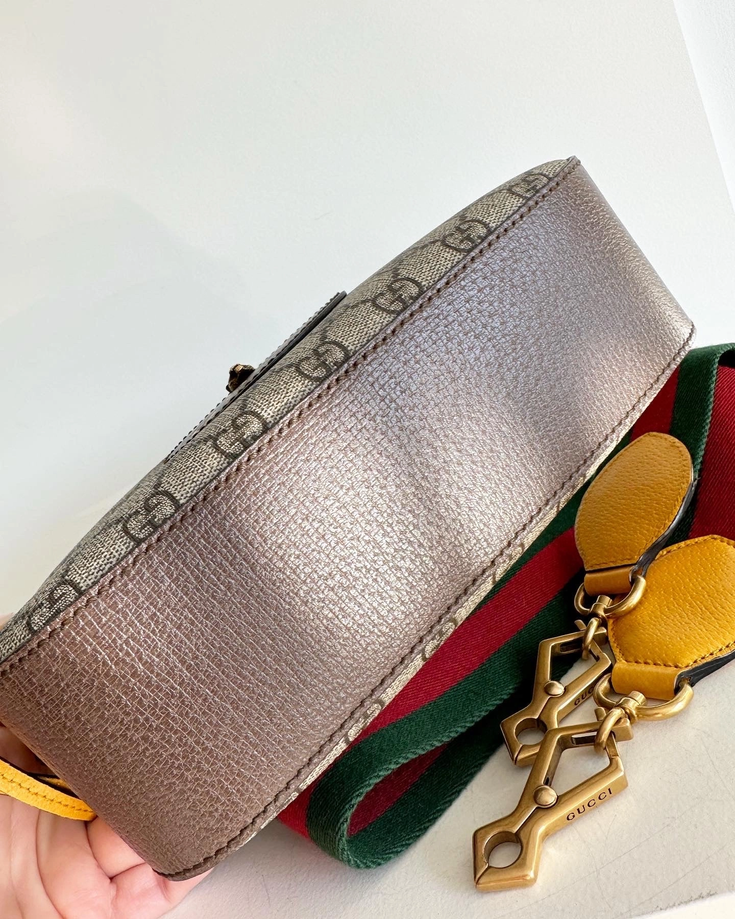 GUCCI Neo Vintage GG Supreme leather-canvas shoulder bag